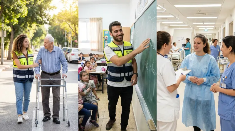 בנות ובני שירות מתנדבים: מסייעים לקשיש, מלמדים בכיתה ועובדים בבית חולים.